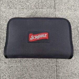 Scrabble Game Travel Version Folding Black Case Complete Car Plane Camping Trip